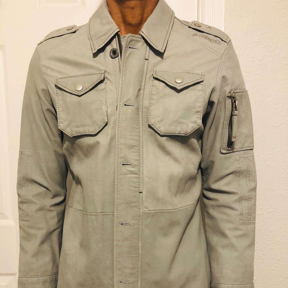 Sixty Leather Jacket Light Grey